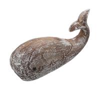 DECOMELODY Retro Whale Sculpture Handcrafted Resin Figurine Coastal Decor for Beach House Tabletop Ornament Nautical Ocean Theme Accent for Living Office Shelf