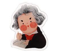 DECOMELODY Reusable Cartoon Practice Score Clip for Piano and Violin Plastic Music Sheet Holder with Beethoven Design Small Music Book Page Clip for Practice and Sheet Protection
