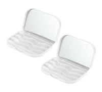 DECOMELODY Reusable False Eyelash Storage Box 2pcs Magnetic Cosmetic Organizer Case for Travel and Daily Use, White 3d Fiber Artificial Eyelash Holder Container