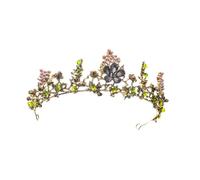 DECOMELODY Rhinestone Baroque Crown Tiara Headband for Bride Bridesmaid Wedding Ceremony Accessories