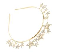 DECOMELODY Rhinestone Star Crown Headpiece for Women Wedding Accessories Bridal Hair Ornament Five-pointed Star Design Elegant Material Charming Formal Occasion Headband