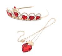 DECOMELODY Romantic Heart Crown Necklace Set Alloy Bridal Tiara Wedding Headband for Bride Party Birthday Queen Hearts Elegant Hair Accessory