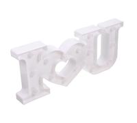 DECOMELODY Romantic Letter Design LED Lights Large White Decorative Home Light Ornaments for Valentines Day Creative Confession Scene Decor with Wear Resistant Material