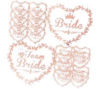 DECOMELODY Rose Gold Foil Wedding Bride and Bridesmaid Temporary 2pcs Team Bride Body Stickers for Bachelorette Party and Bridal Shower Favors