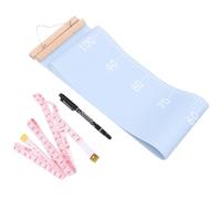 DECOMELODY ’s Height Measuring Ruler Canvas Hanging Chart Tape Measure and Marker, Blue Growth Wall Sticker for Kindergarten and Nursery Rooms