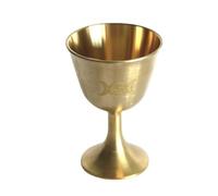 DECOMELODY Sacrificial Holy Cup Ornament Pentagram Brass Chalice Decorative Table Cup for Religious Worship Vintage Copper Holy Grail Altar Decor