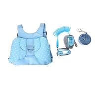 DECOMELODY Safety Harness Leash with Lost Wrist Link for Breathable Comfortable Strap Blue Walking Harness Backpack for Exploration