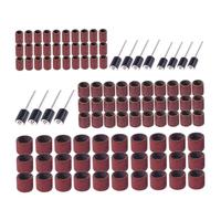 DECOMELODY Sanding Drum Bands Set 102Pcs 80 Grit Abrasive Belt for Surface Preparation Shaping Professional Use with Mandrel for Nail Drill