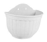 DECOMELODY Semi Circular Plastic Hanging Planter Pot with Drainage Indoor Outdoor Flowerpot for Balcony Kitchen Garden Breathable Design for Healthy Roots Small Wall Mount Container
