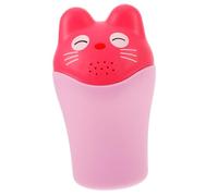 DECOMELODY Shampoo Cup with Handle for Hair Washing Pink Cartoon Shower Water Cup for Bathing Lightweight PP Material Rinse Jug for Easy Shampooing and Eye Protection