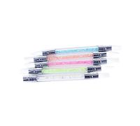 DECOMELODY Silicone Head Nail Pen Nail Art Carving Dual-Tipped Sculpting Tool with Comfortable Acrylic Handle and Crystal Rhinestone Decoration for Professional Salon Manicure and DIY Design