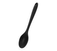 DECOMELODY Silicone Mini Cooking Spoon Small Lightweight Mixing Utensil with Smooth Handle for Kitchen and Picnic Use Comfortable Grip Heat Resistant Soup and Serving Spoon in Black
