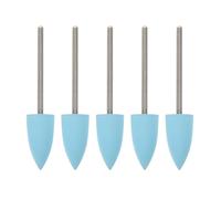 DECOMELODY Silicone Nail Drill Bits 5pcs Blue Large Pointed Grinding Heads Nail Art Tools Polishing and Gel Removal Professional Manicure