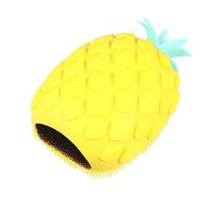 DECOMELODY Silicone Shower Scrubber Pineapple Shape Bath Brush with Inner Sponge Soft Body Scrubber for All Skin Types Ergonomic Design for Effortless Massage and Durable Use Yellow