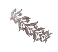 DECOMELODY Silver Rhinestone Headband Wedding Crown Alloy Leaves Shaped Delicate Eye-catching Bridal Hair Accessory for Performance and Cosplay