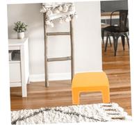 DECOMELODY Skid Plastic Footstool for Compact Stackable Childrens Stool with Smooth Edges Wear Resistant Home Furniture for Bathroom and Living Orange