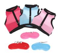 DECOMELODY Small Animal Harness and Leash Set for Guinea Pigs and Rabbits Breathable Padded Vest with Comfortable Fit Lightweight Traction Rope for Daily Walks and Outdoor Use Color Rose Red
