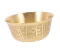 DECOMELODY Smooth Small Copper Bowl for Worship and Sacrificial Rice Offering Polished Temple Bowl for Buddhist and Home Decor Cultural Heritage Furnishing Article