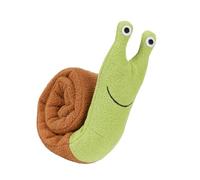 DECOMELODY Snail Shaped Dog Plush Slow Feeder Puzzle Dispenser Green Brown Chew Treat Trainer for Pet Sniffing and Digestion Aid