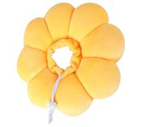 DECOMELODY Soft Yellow Flower Shape Cat Collar Recovery Cone Cotton Protective Multi-purpose Collar Prevents Licking Chewing and Scratching Comfortable Post Surgery Wear for Cats
