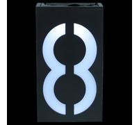 DECOMELODY Solar Powered House Number Light with Weather Resistant Abs Material, Black LED Address Sign for Outdoor Use, Solar Number Light outside Wall and Yard