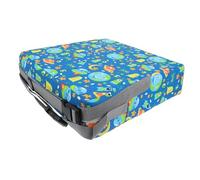 DECOMELODY Space-Themed Chair Booster Cushion Thickened Heighten Pad for Dining Chairs High-Density Sponge with Adjustable Straps Lovely Blue Seat Accessory for Boys