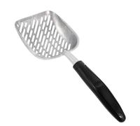DECOMELODY Stainless Steel Cat Litter Scoop with Wide Mouth Durable Pet Cleaning Tool for Kitten Sands and Waste Removal White