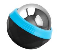 DECOMELODY Stainless Steel Mini Face Massager Ball for Muscle Relaxation, Cold Hot Therapy Ice Roller for Body and Neck Massage, Portable Blue Facial Rolling Tool for Sports Recovery