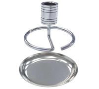 DECOMELODY Stainless Steel Moxa Roll Holder with Detachable Round Tray Stable Structure Moxa Stick Storage Base for Home Spa Yoga Retreat and Moxibustion Therapy Centers