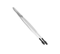 DECOMELODY Static Stainless Steel Stamp Tweezers with Ergonomic Non Slip Handle for Precise Grip Durable Premium Tweezers for Philately Beads Circuit Board Repair and Delicate Item Handling