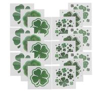 DECOMELODY Sticker Set Skin-friendly Pvc Temporary Tattoos 72pcs St Patricks Day Shamrock Clover Decal Beautiful Lovely Pattern for Invitations and Stationery