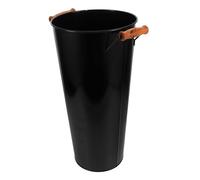 DECOMELODY Tall Indoor Firewood Holder Metal Log Basket with Handle Spacious Fireplace Coal Storage Bin for Woodpile and Charcoal Organizer