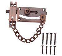 DECOMELODY Theft Door Chain Lock Iron Bolt with Press Lock Safety Latch for Home Hotel Security Durable Red Finish Childproof Installation for Enhanced Protection