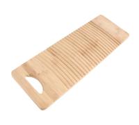 DECOMELODY Thickened Bamboo Wooden Washboard with Slip Handle for Hand Washing Clothes at Home Mini Laundry Scrubbing Board for Efficient Garment Cleaning and Easy Drying Storage
