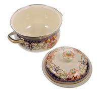 DECOMELODY Thickened Enamel Stockpot Double Handle Soup Pot with Lid Energy Saving Fast Heating Cooking Pot for Stew Casserole Induction and Gas Cooker Compatible Easy Clean Household