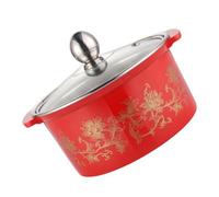 DECOMELODY Thickened Non-Stick Hot Pot for Induction Cookers Lightweight Portable Single-Person Stew Pot in Festive Red Easy-Clean Kitchen Cookware for Soup and Stir-Fry