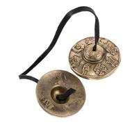 DECOMELODY Tibetan Brass Tingsha Cymbals for Mindfulness Meditation Portable Finger Bells for Vajrayana Rituals and Spiritual Relaxation Handheld Brass Chimes with Resonance