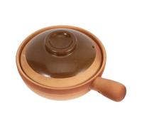 DECOMELODY Traditional Clay Cooking Pot with Lid Efficient Even Heat Terracotta Casserole for Rice Soups and Stews Multi Functional Small Pot for Family Meals and Travel