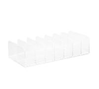 DECOMELODY Transparent Divided Makeup Organizer Rack for Eye Shadow and Pressed Powders Multi-section Vertical Cosmetic Storage Holder with Compartments Space-saving Organizer for Foundations