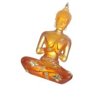 DECOMELODY Transparent Resin Buddha Statue Home Decor Figurine with Stable Base Finish Buddhist Ornament for Office Living Desktop and Indoor Blessing