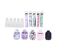 DECOMELODY Travel Bottle Keychain Set 15pcs Empty Refillable Bottles Cover and Wrist Strap for Travel Toiletries Portable Hand Holder Random Style