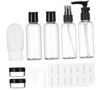 DECOMELODY Travel Toiletry Bottle Refillable Plastic Containers for Creams Sprays Skincare Dispensers Portable Wash Kit with Small Spray and Lotion Bottles for Travel Use