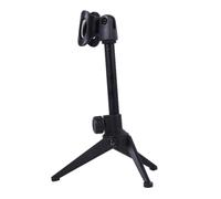 DECOMELODY Triangle Microphone Stand Desktop Rack Lightweight Metal Plastic Holder for Streaming Podcast Recording and Online Meetings Black