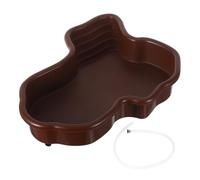 DECOMELODY Turtle Extra Large Bathtub Turtle Reptile Bathing Pool Basking Platform Soaking Pool Soaking Tub Sunbathing Platform Light Brown Abs