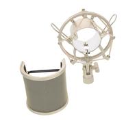 DECOMELODY U-shaped Microphone Isolation Shield Kit with High-density Pop Filter and Shock Mount Noise Reduction for Vocal Recording Compatible with Various Studio and Live Streaming