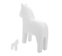 DECOMELODY Unfinished Solid Wood Horse Figurine Nordic Style Minimalist Home Decorative Ornament for DIY Painting Crafts Natural Texture Office Animal Sculpture