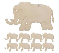 DECOMELODY Unfinished Wood Elephant Craft Tags 30pcs, Blank for Graffiti, Predrilled with Hole, Jute String Included, for Home Decor and Painting Crafts