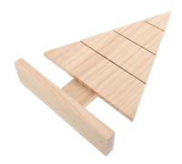 DECOMELODY Unfinished Wooden Xmas Tree Cutout with Stable Triangular Base Rustic DIY Craft Decoration for Holiday Tabletop and Shelves Unpainted Wood for Creative Hand Painting and Seasonal