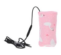 DECOMELODY USB Charging Bottle Warmer Sleeve with Adjustable Temperature and Timer Insulated Nursing Bottle Heater Bag for Milk Portable Thermal Cover for Stroller and Nursery Storage