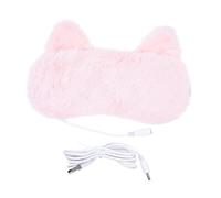 DECOMELODY Usb Heated Eye Mask Thermostat and Heat Pad, 3d Cartoon Pink Cat Design, Sleep Protective Eye Patch for Fatigue Relief and Warm Compress at Home